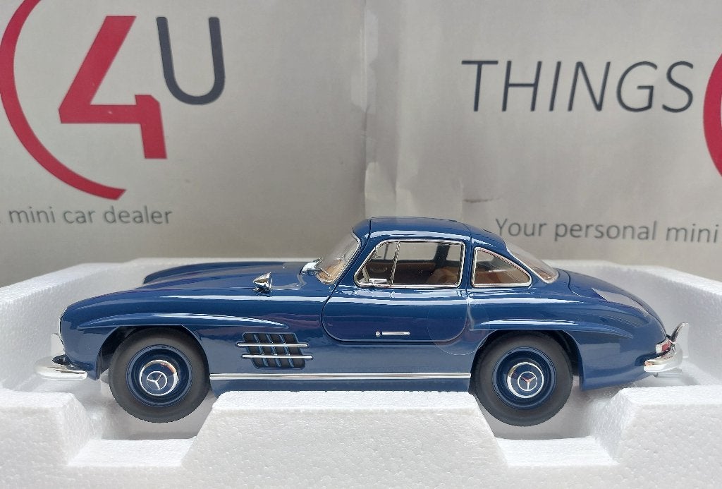 Norev 1:18 Mercedes 300 SL Gullwing 1954 blauw nieuw, Hobby en Vrije tijd, Ophalen of Verzenden, Nieuw, Auto, Norev