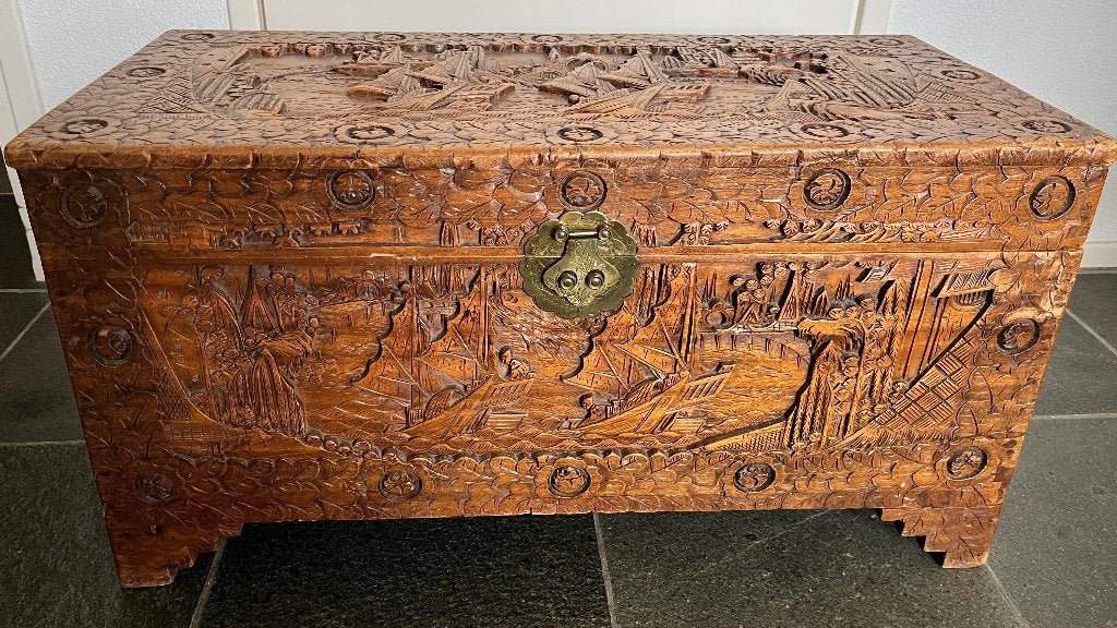 Houten deken kist, Ophalen, Minder dan 50 cm, Gebruikt, 50 tot 100 cm