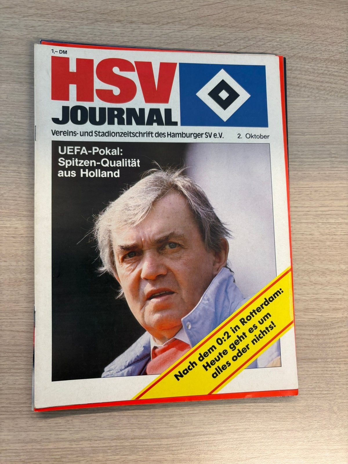 Programmaboekje Hamburger SV - Sparta Rotterdam, Ophalen of Verzenden, Zo goed als nieuw, Sparta, Boek of Tijdschrift