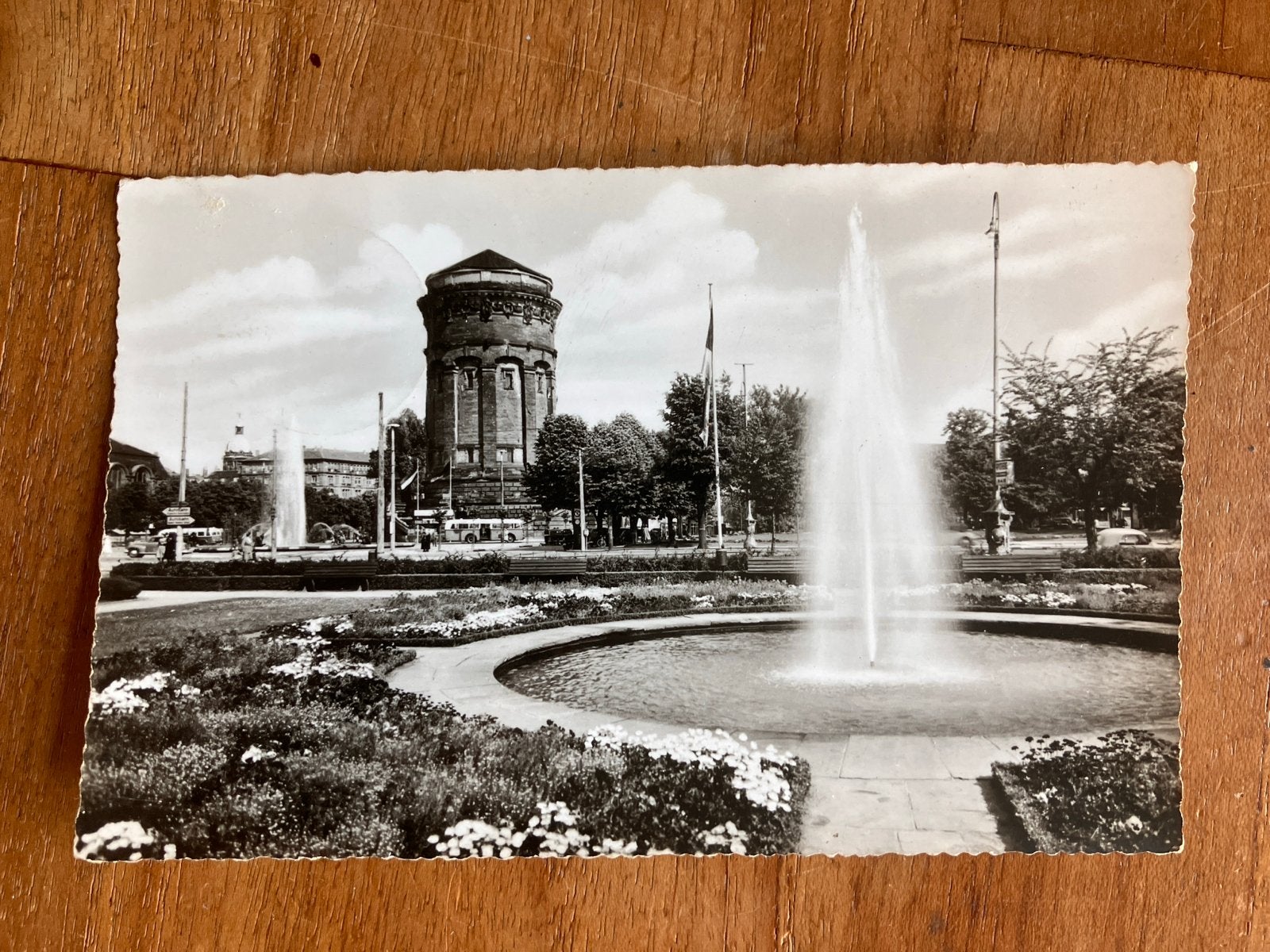 Mannheim - Am Wasserturm (1955), Ophalen of Verzenden, 1940 tot 1960, Gelopen, Duitsland