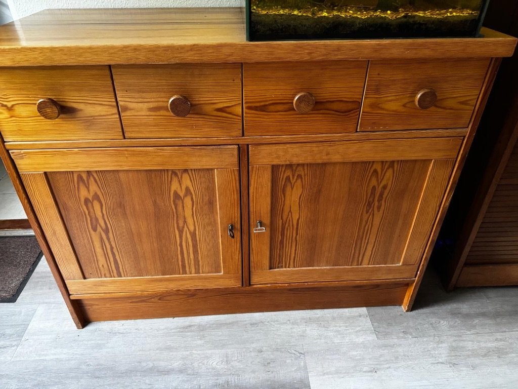 Massief blank eiken  houten dressoir met lades en deuren, Ophalen