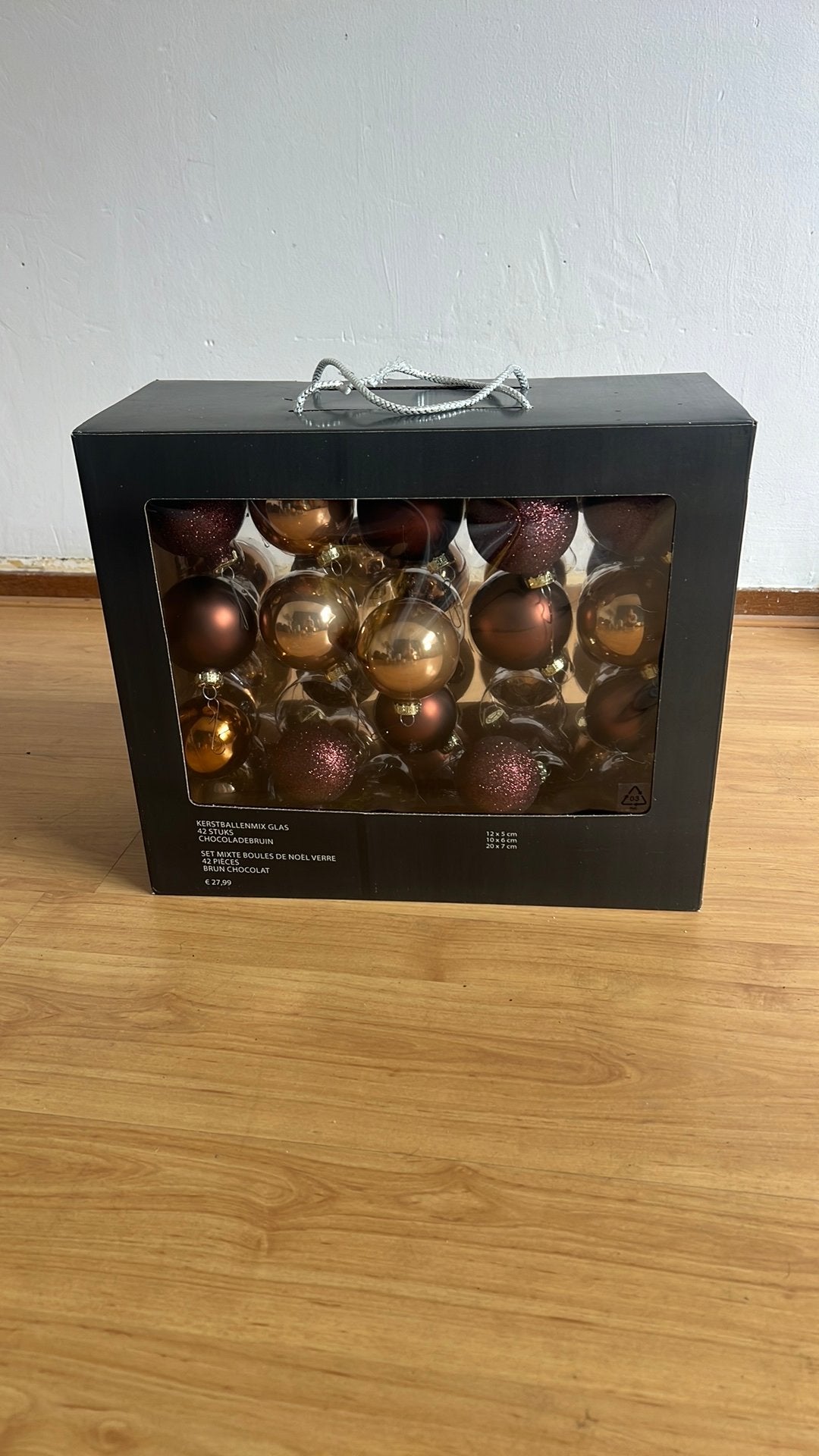 Kerstballen mix glas chocolade bruin 42stuks, Diversen, Ophalen