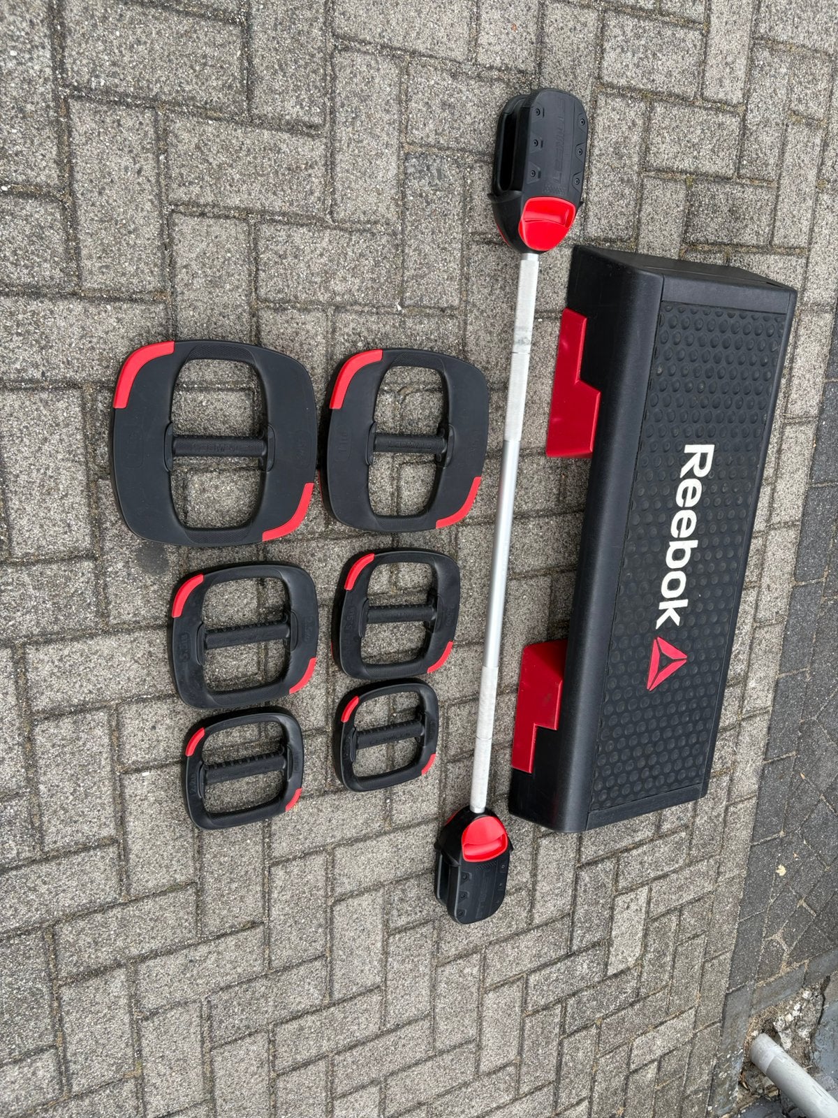 Reebok step met les mills 2.0 smart bodypump set, Gebruikt, Les mills smart set 2, Ophalen of Verzenden, Body pump