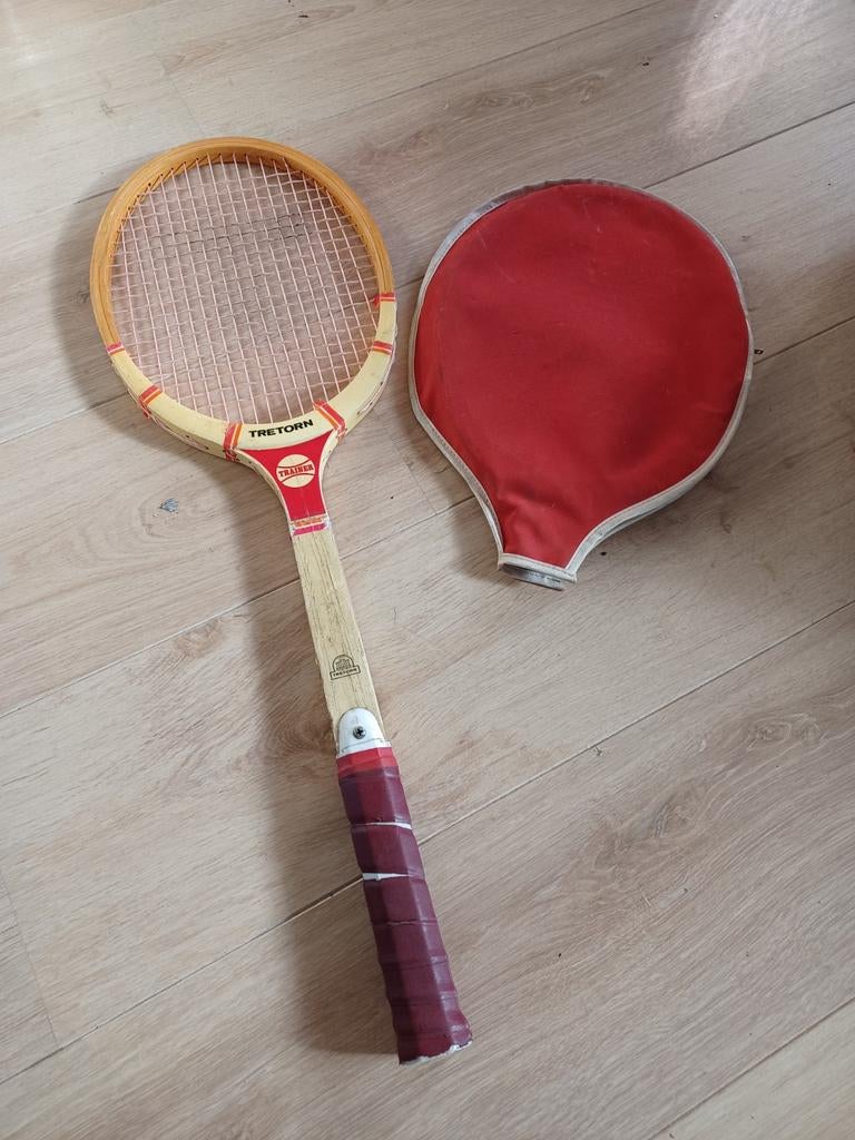 Vintage houten tennis racket, Sport en Fitness, Tennis, Ophalen of Verzenden, Gebruikt, Racket, Overige merken