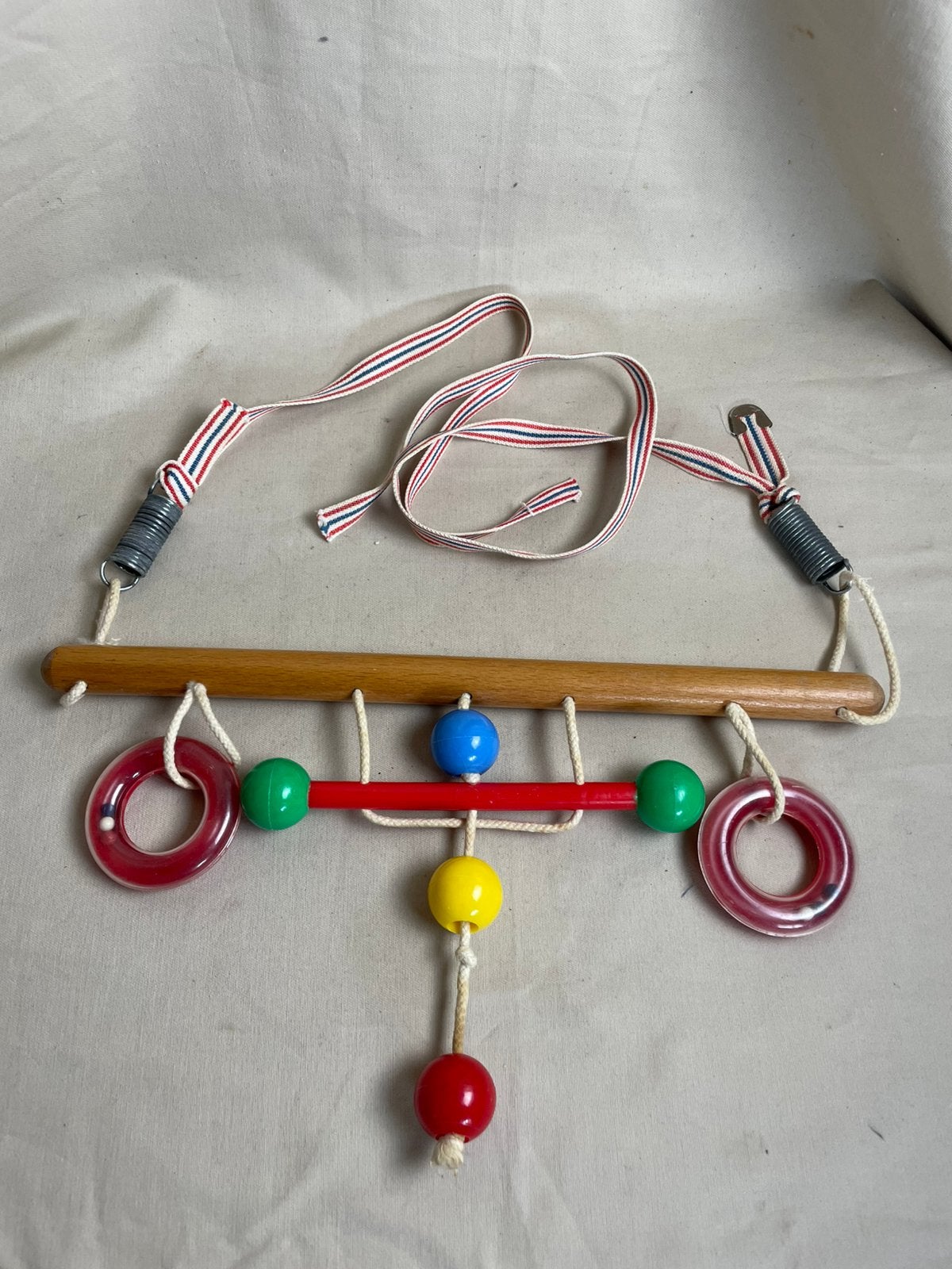 Oude houten boxtrapeze babygym, Ophalen of Verzenden, Gebruikt, Babygym