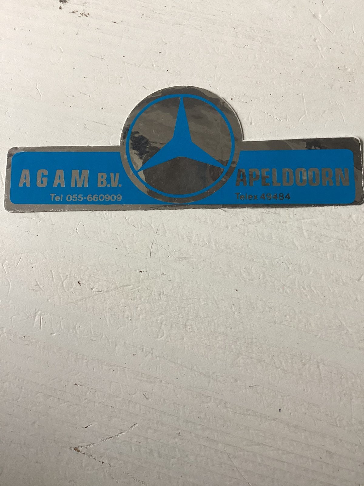 Foliesticker AGAM bv Apeldoorn (Mercedes), Verzamelen, Verzenden, Zo goed als nieuw, Auto of Motor