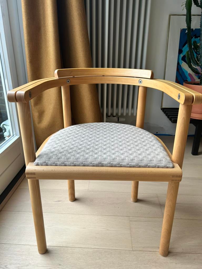 Set 3 vintage design stoelen, Huis en Inrichting, Stoelen, Ophalen, Gebruikt, Overige kleuren, Stof
