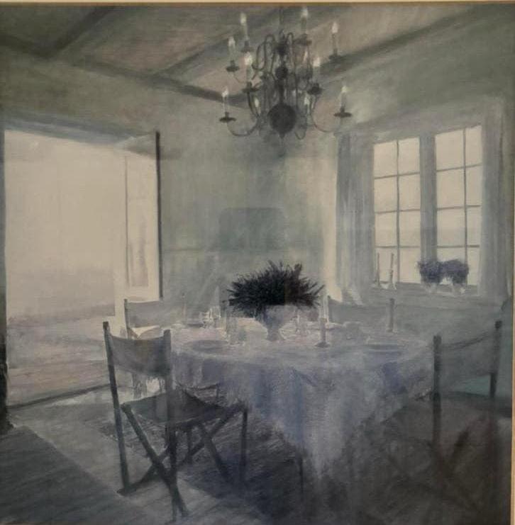 Ingelijste vintage print Laura Ashley, Ophalen of Verzenden, Gebruikt