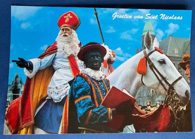 Sinterklaas zittend op Amerigo Groeten van Sint Nicolaas, Ophalen of Verzenden, 1960 tot 1980, Ongelopen, Kinderen