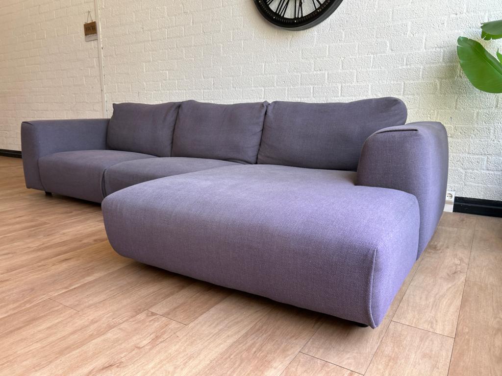 Moderne Hoekbank met Chaiselongue - Lila Stof, 250 tot 300 cm, Luxe, Hoekbank, Ophalen of Verzenden