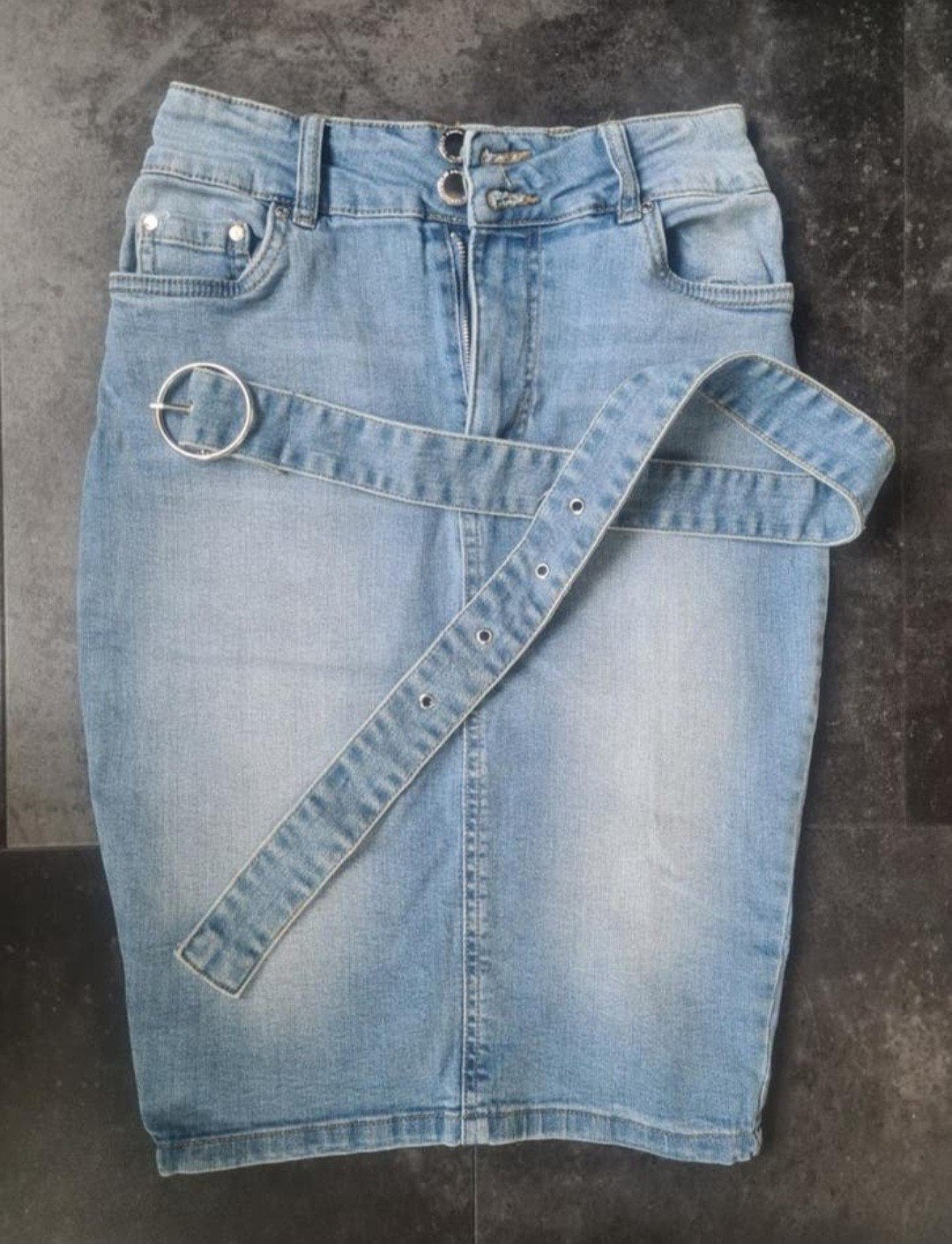 Jeansrokje Amisu Mt.34, Blauw, Ophalen of Verzenden, Zo goed als nieuw, Knielengte