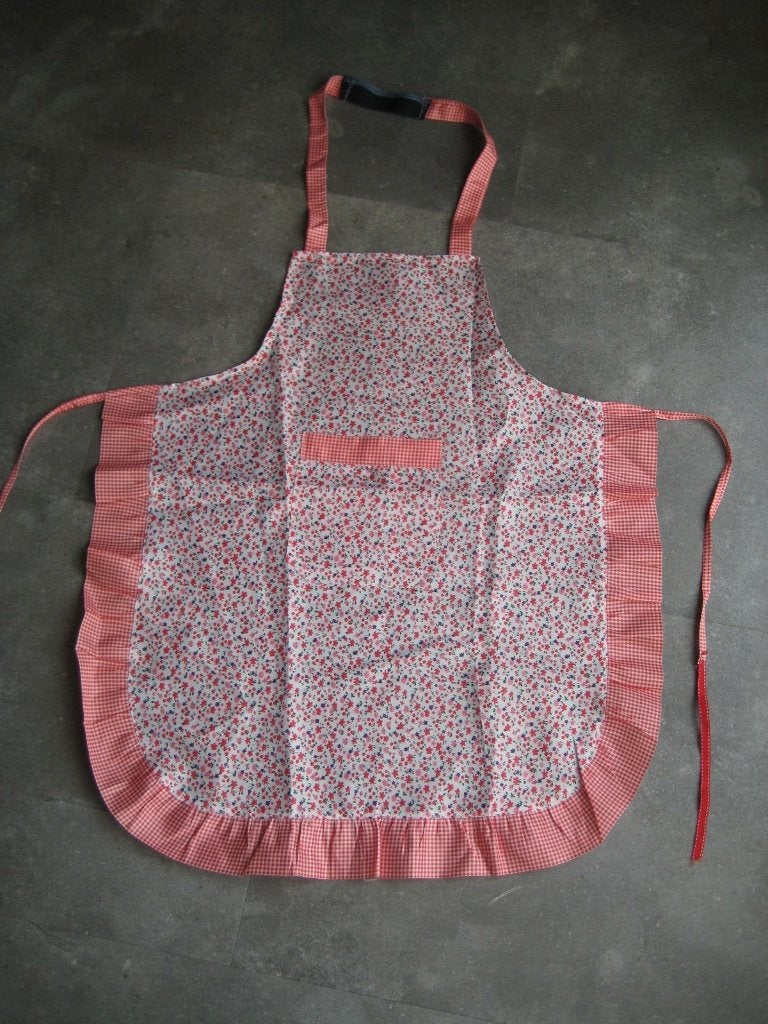 carnaval kleding schortje met bloemetjes, Carnaval, Maat 42/44 (L), Ophalen of Verzenden, Zo goed als nieuw