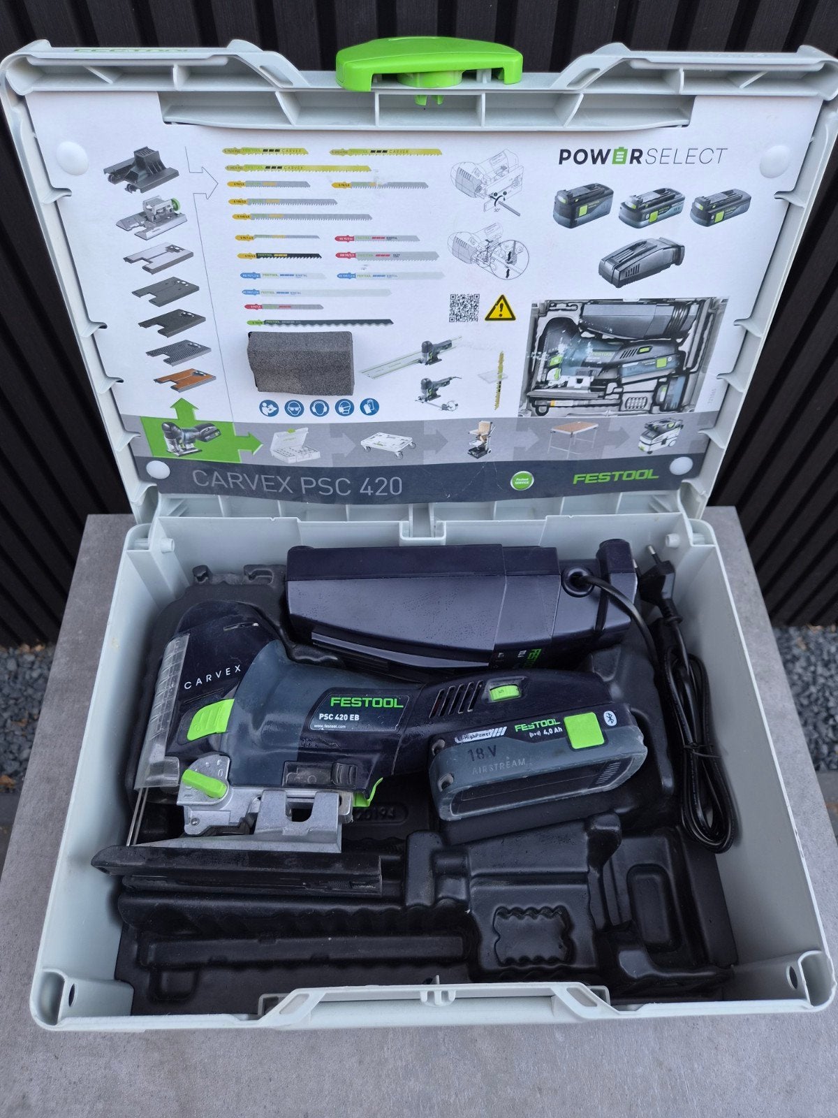 Festool Carvex PSC 420 EB Decoupeerzaag inc accu,lader,sbox, Decoupeerzaag, 600 tot 1200 watt, Ophalen of Verzenden, Zo goed als nieuw