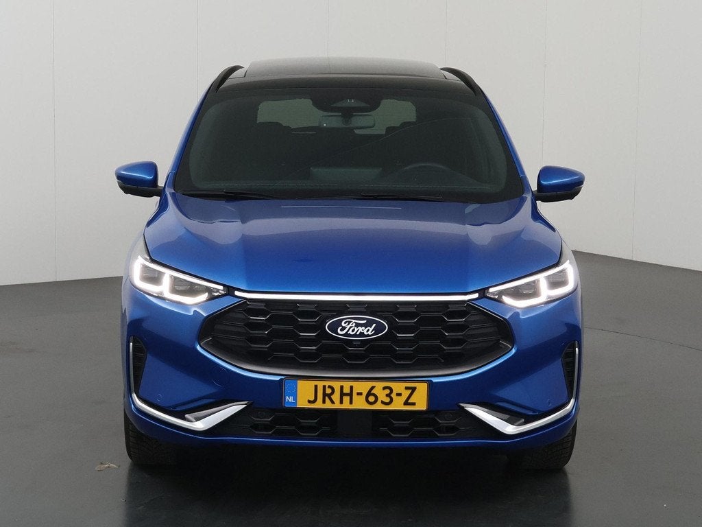 Ford Kuga 2.5 PHEV ST-Line X | Elekt inklapbare Trekhaak | P, Auto's, Ford, 14 kWh, Gebruikt, Blauw, Leder en Stof