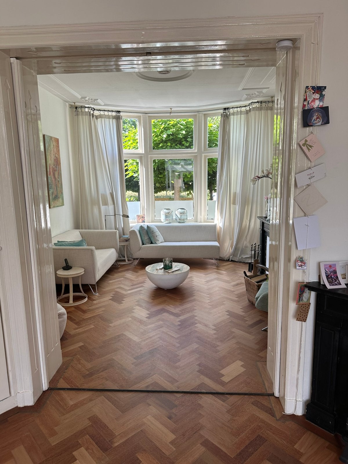 Te koop Merbau vloer 65m2, Huis en Inrichting, Stoffering | Vloerbedekking, Gebruikt, Bruin, Ophalen, Parket