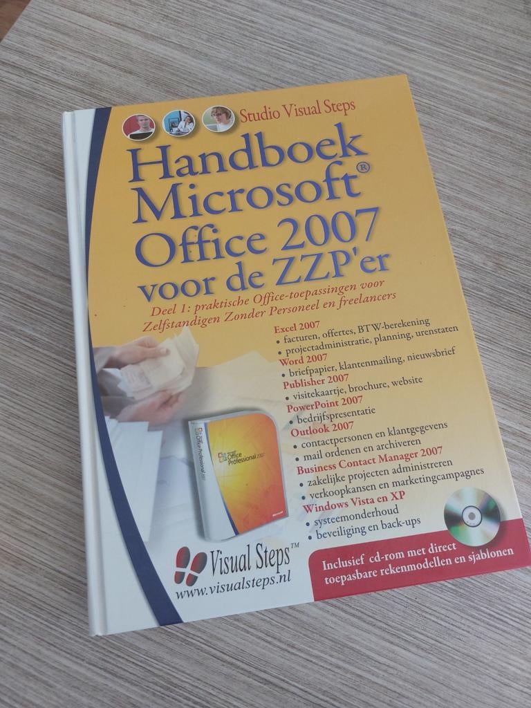 Handboek Microsoft Office 2007 voor de ZZP'er + CD-ROM, Ophalen of Verzenden, Gelezen, Software, Studio Visual Steps