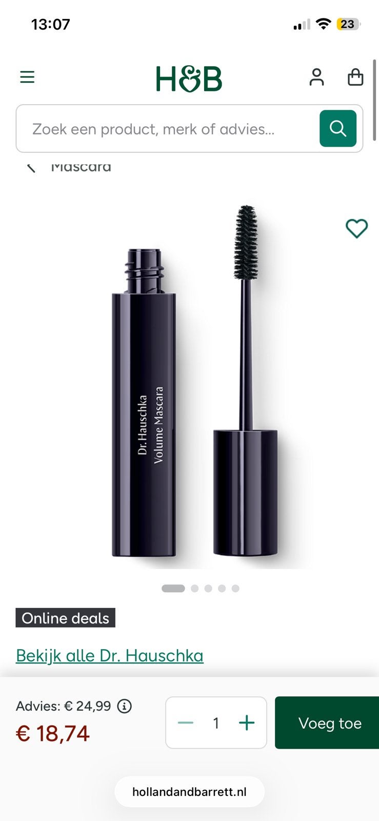 Dr Hauschka Volume mascara, Ophalen of Verzenden, Zo goed als nieuw, Zwart, Ogen