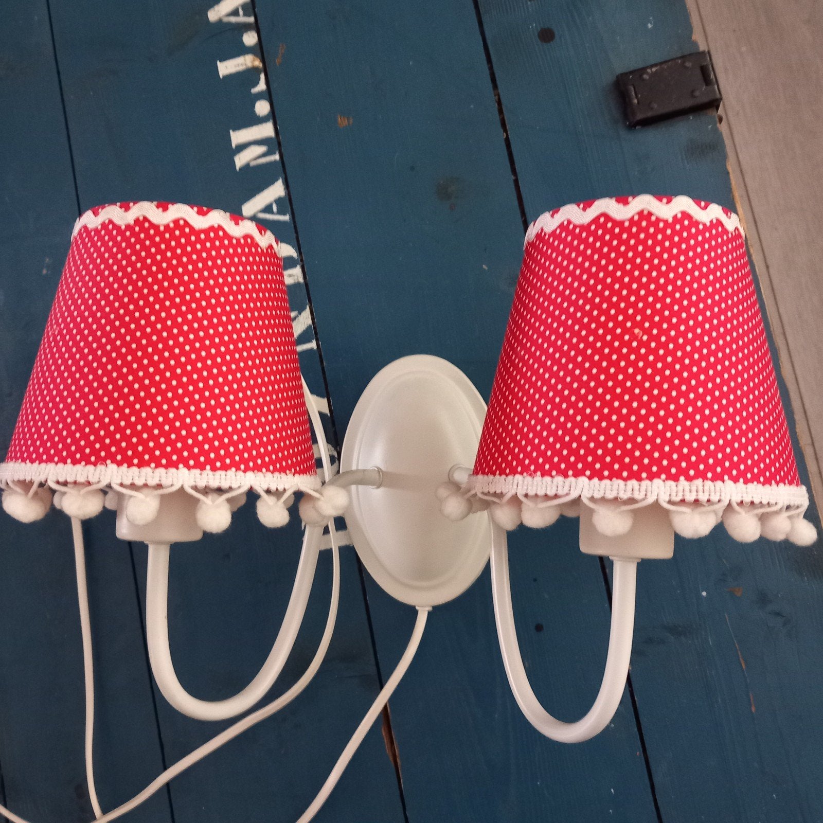 Rood wit polkadots wandlamp, Ophalen of Verzenden