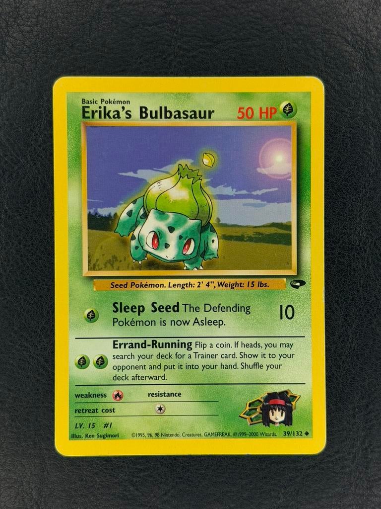 Erika’s Bulbasaur 39/132 Gym Challenge, Ophalen of Verzenden, Zo goed als nieuw, Losse kaart
