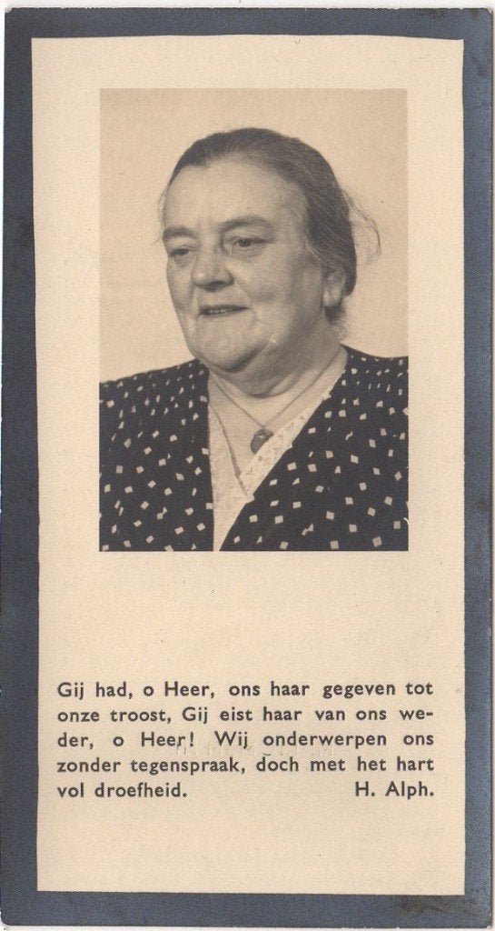 Antonia Wouters 1887 Son + 1954 Eindhoven, 67 jaar oud, Ophalen of Verzenden