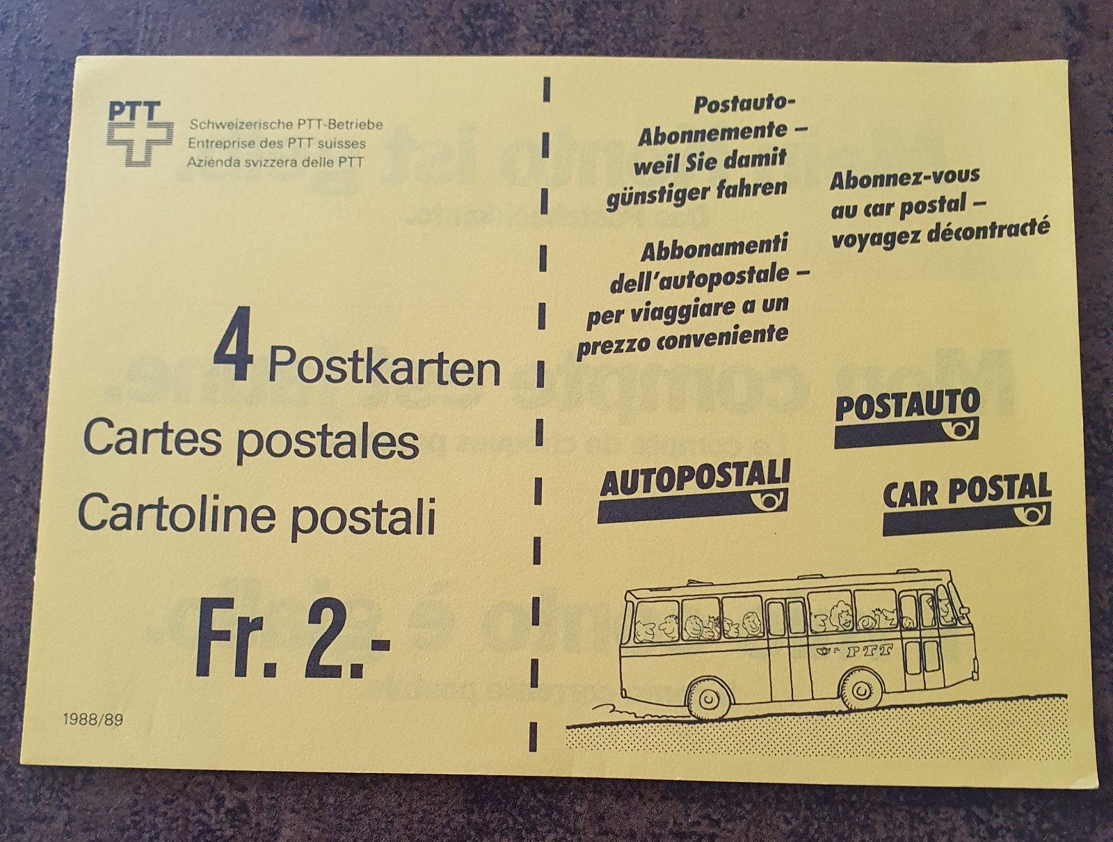 Zwitserland: set van 4 postkaarten, Ophalen of Verzenden, 1980 tot heden, Ongelopen