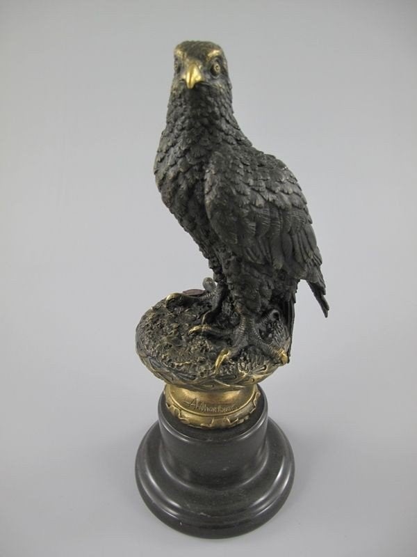 Bronzen Adelaarsfiguur - H. 32 cm, Antiek en Kunst, Antiek | Koper en Brons, Verzenden
