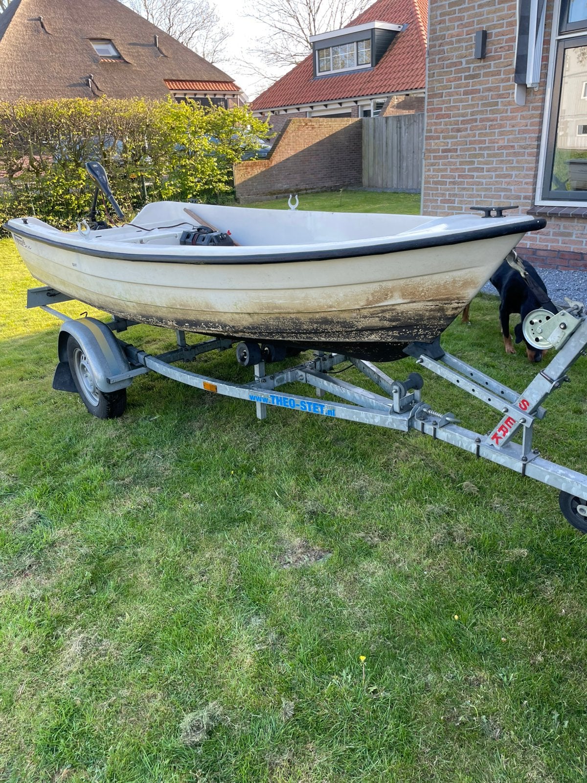 Topcraft boot met motoren, Watersport en Boten, Vis- en Consoleboten, Gebruikt, Topcraft, Overige brandstoffen, Tot 10 pk, Buitenboordmotor