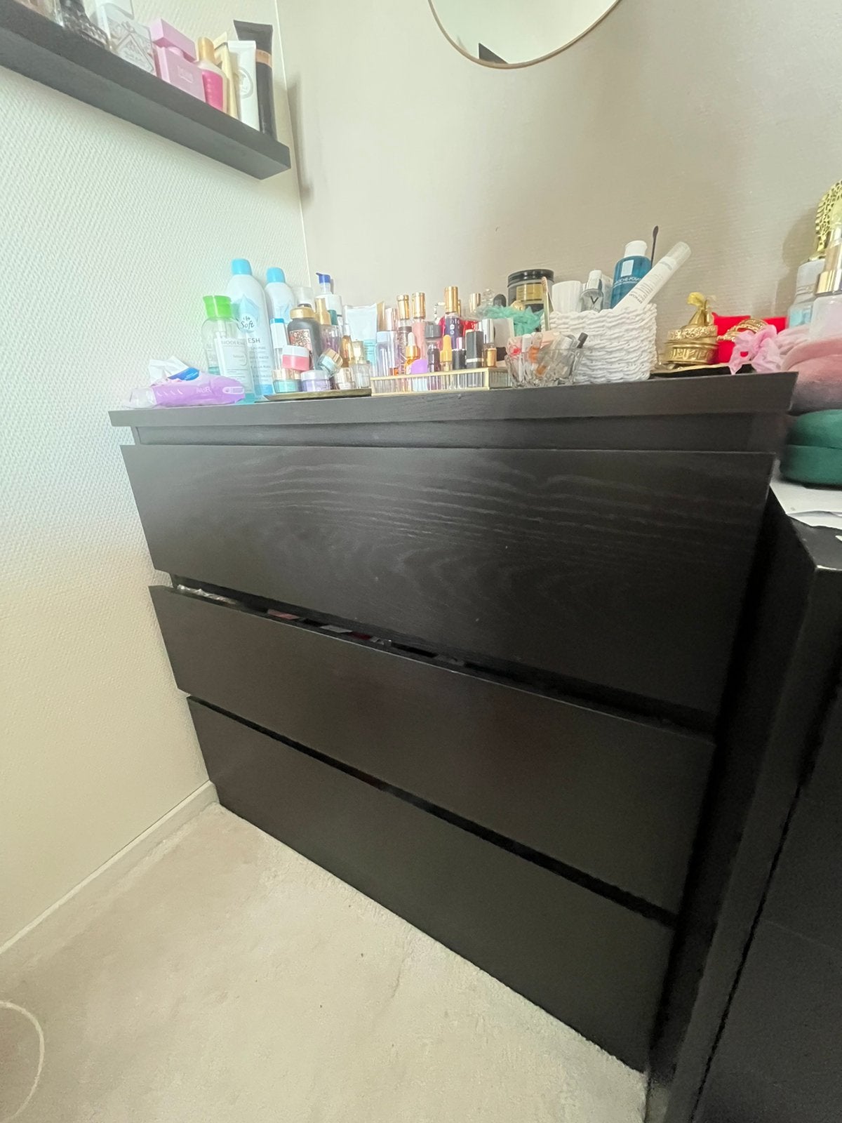 MALM Ladekast 3 lades, zwartbruin, 80x78 cm, Huis en Inrichting, Ophalen, 50 tot 100 cm, Zo goed als nieuw, 3 of 4 laden