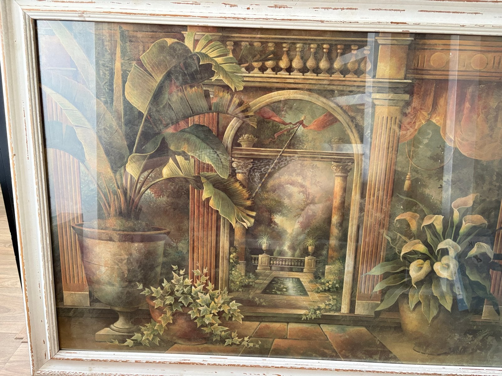 Groot reproductie schilderij met prachtige lijst (115x65 cm), Antiek en Kunst, Kunst | Schilderijen | Klassiek, Ophalen of Verzenden