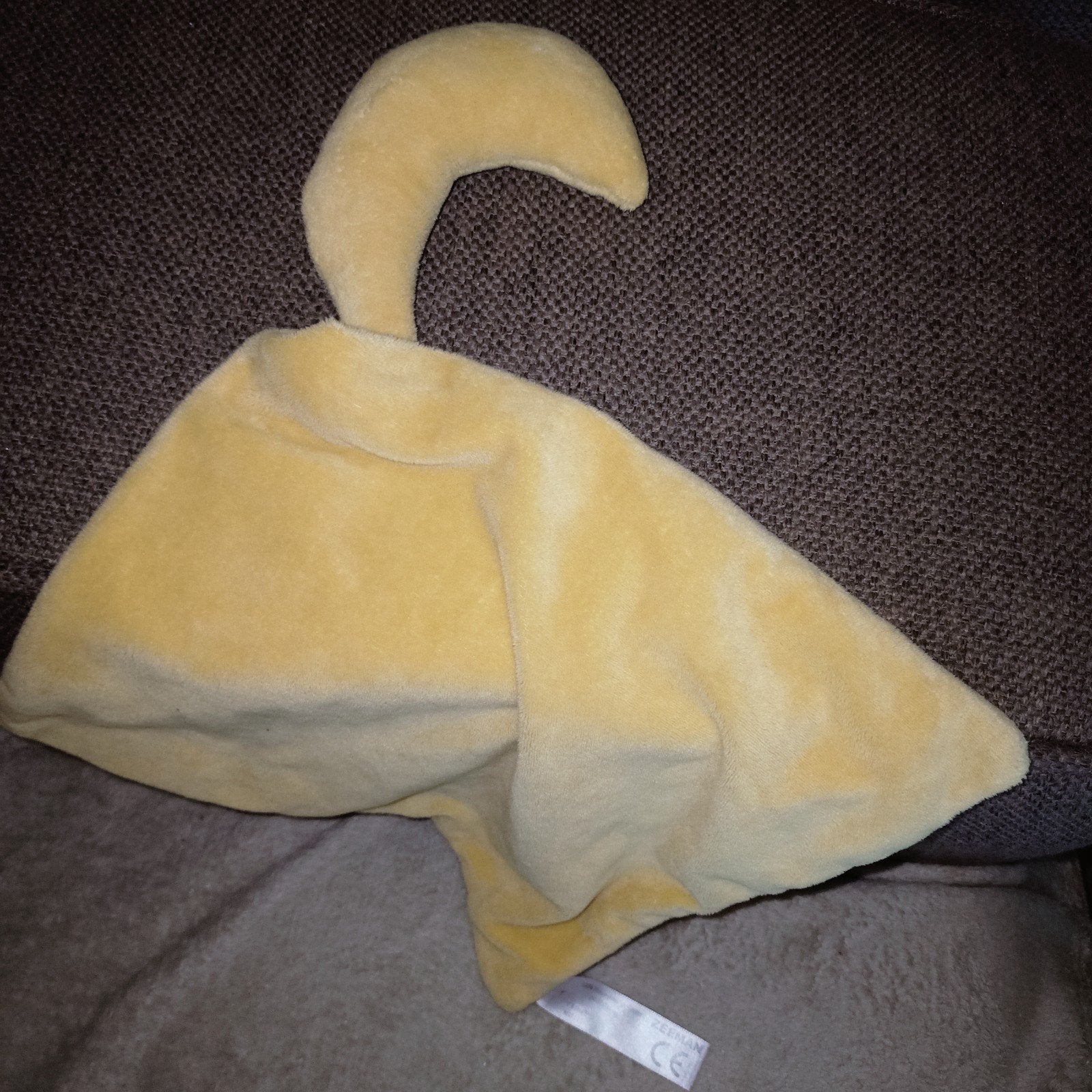 Zeeman, okergele kroeldoek, velours met halve maan en rammel, Overige merken, Geel, Met geluid, Overige typen