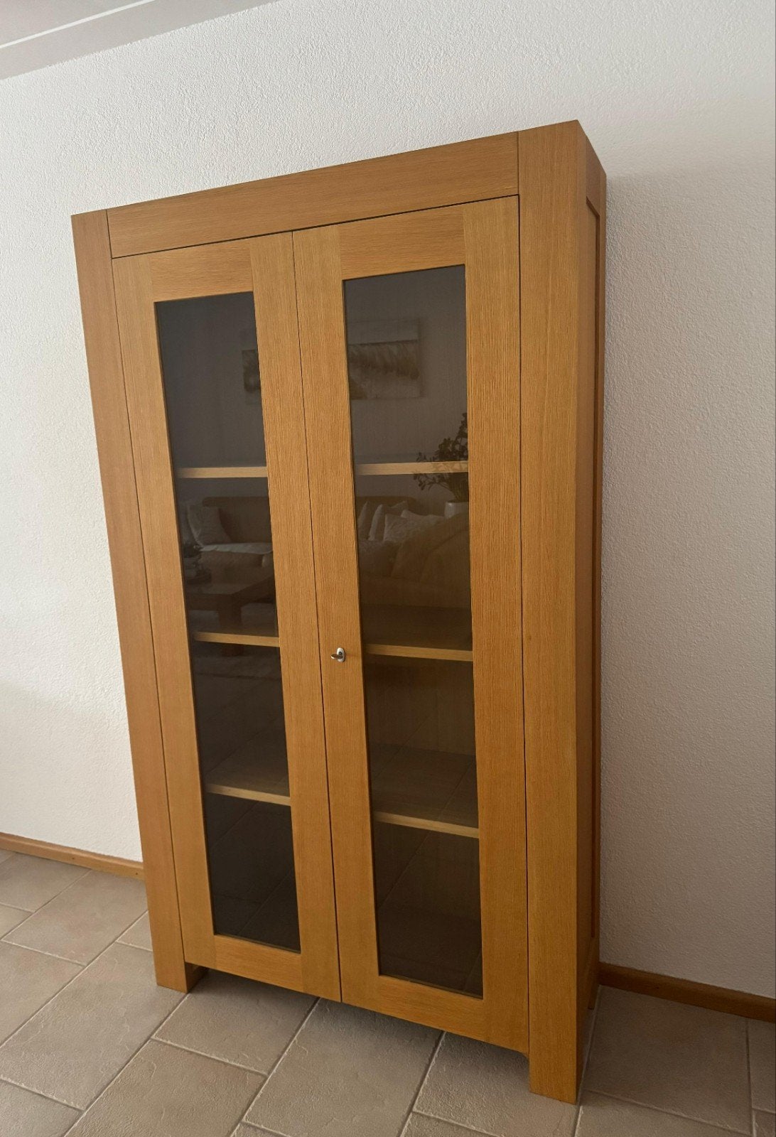 Vitrinekast, Huis en Inrichting, Kasten | Vitrinekasten, Ophalen, 100 tot 150 cm, Eikenhout, 150 tot 200 cm