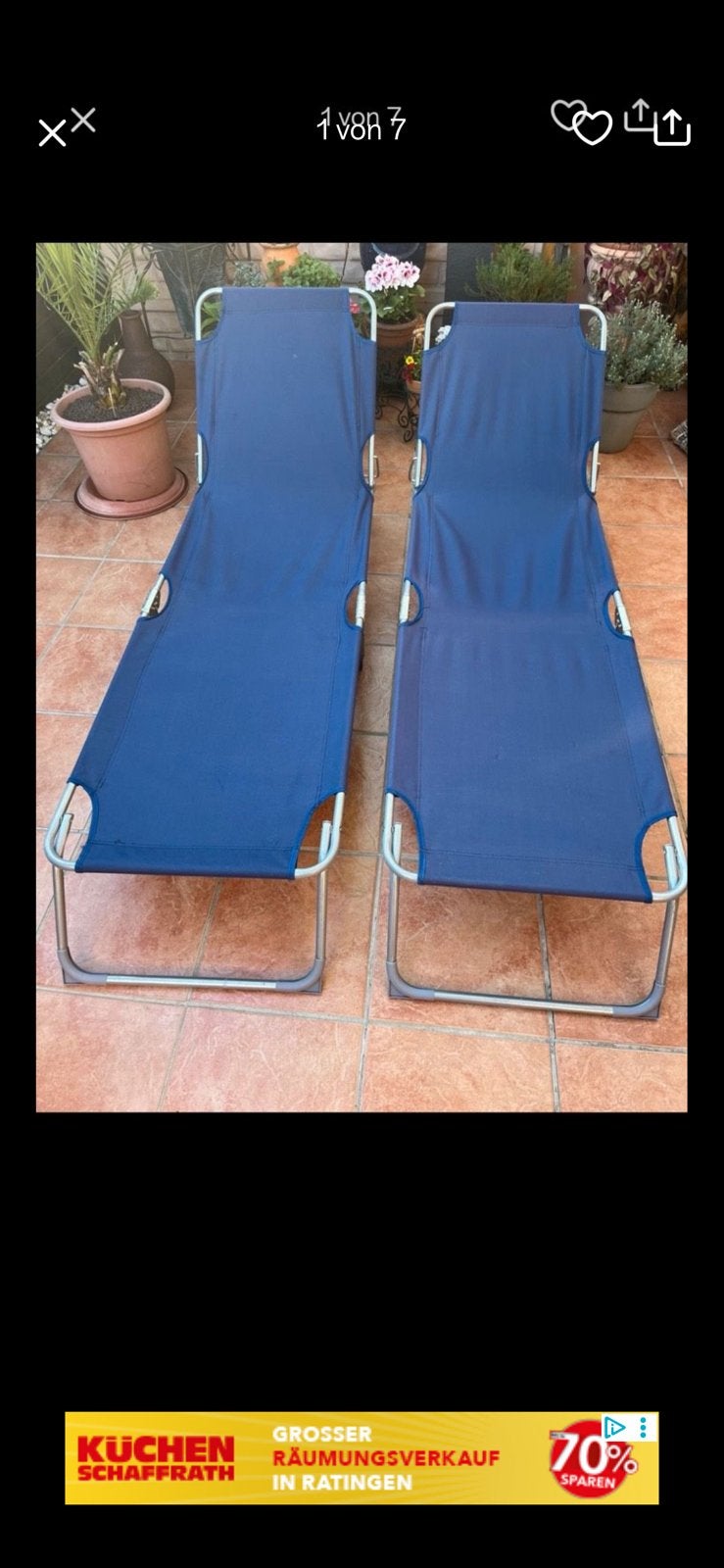 2 x Liegstoelen voor in de tuin of op het Strand, Ophalen