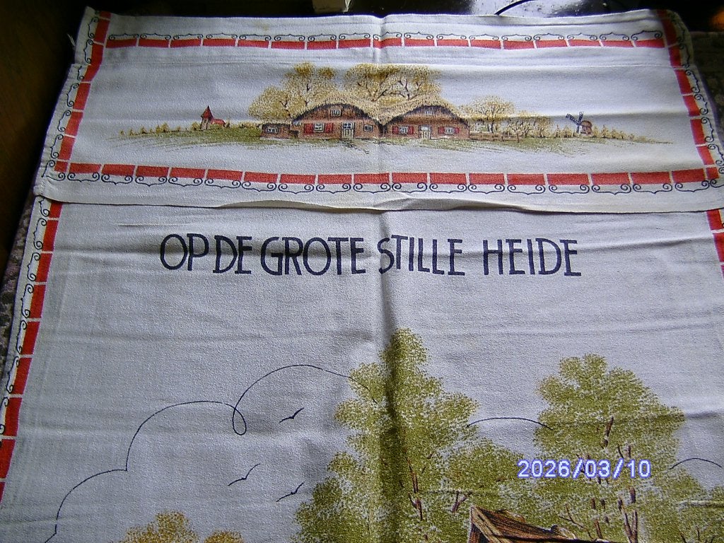 overhanddoek op de grote stille heide loopt de herder schaap, Ophalen of Verzenden, Huis en Inrichting