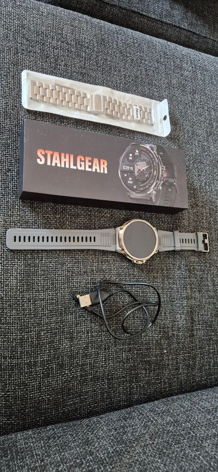 Stahlgear Smartwatch met extra bandje en oplader, Calorieverbanding, Stahlgear, Ophalen of Verzenden, Zo goed als nieuw