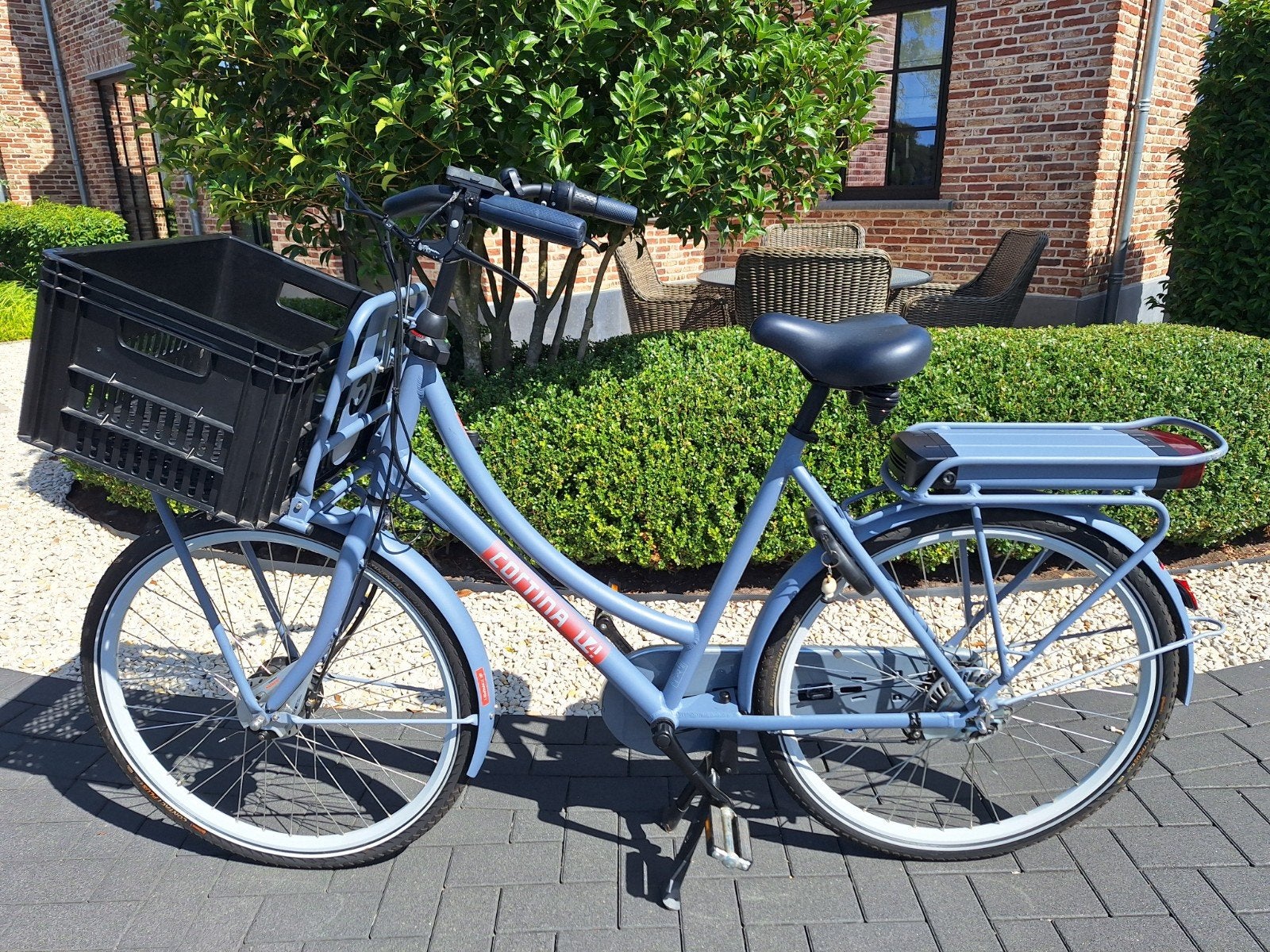 Cortina E-U4 elektrische transport fiets 57 lavendel blauw, Ophalen, Cortina U4 transportfiets, Versnellingen, 56 cm of meer