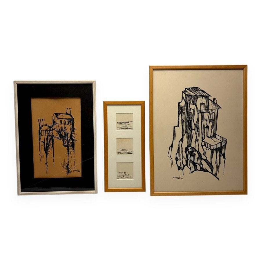 Jan Murk de Vries (1919-2015), vijf tekeningen, Antiek en Kunst, Ophalen of Verzenden