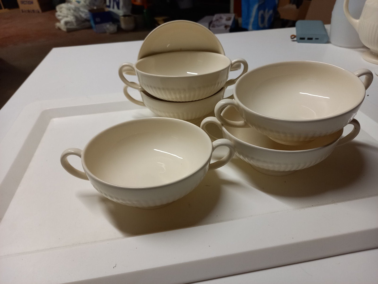 Set van 6 Wedgwood Edme soepkommen met oren, Ophalen of Verzenden