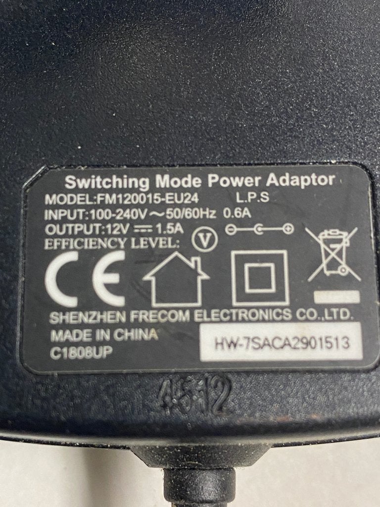 Schakelende voedingsadapter 12V 1.5A (FM120015-EU24), Ophalen of Verzenden, Gebruikt