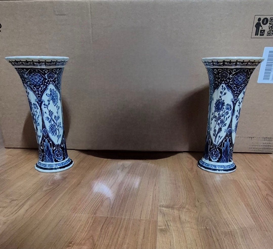 Set van 2 Delfts Blauwe Vazen, Antiek en Kunst, Ophalen