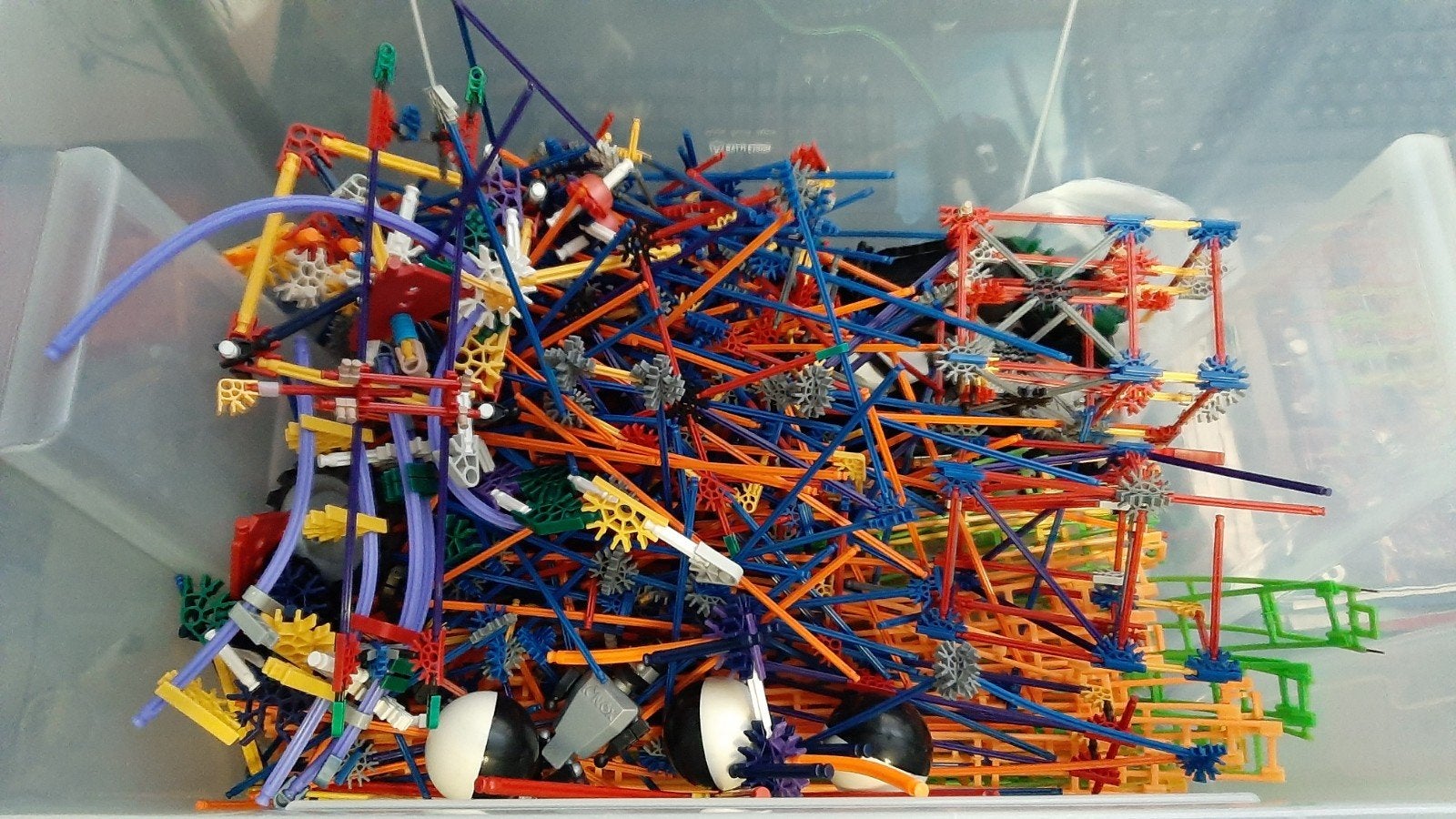 Grote bak K'nex met boekjes, Ophalen, Gebruikt, K'nex