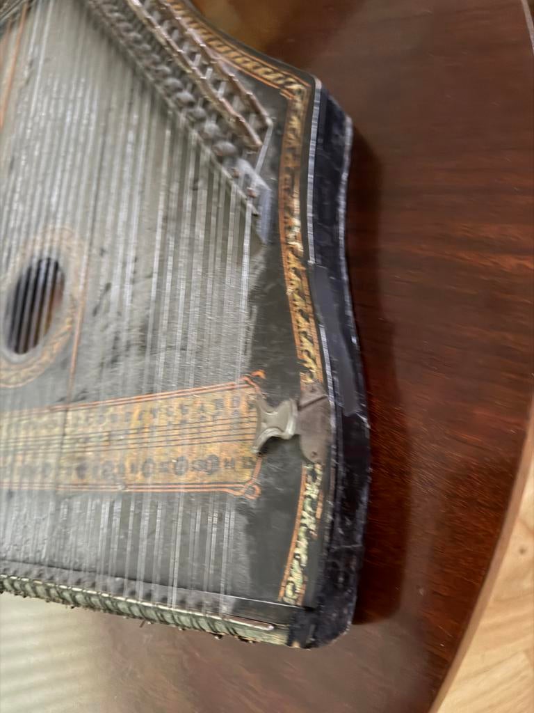 Vintage citer snaarinstrument Salon Harfe - Zither, Muziek en Instrumenten, Snaarinstrumenten | Overige, Ophalen, Gebruikt, Citer
