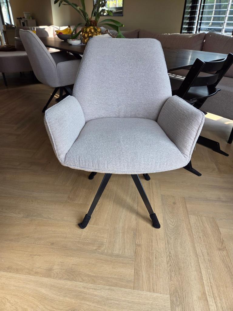 4 mooie eetkamerstoelen Taupe/Beige (draaibaar), Ophalen, Gebruikt, Overige kleuren, Vier