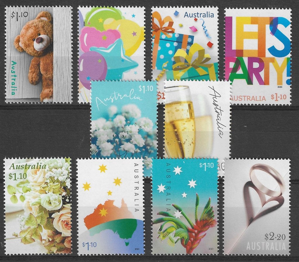 AUSTRALIE 2020, mi 5051/60 "Joyful Occasions" postfris, Ophalen of Verzenden, Postfris
