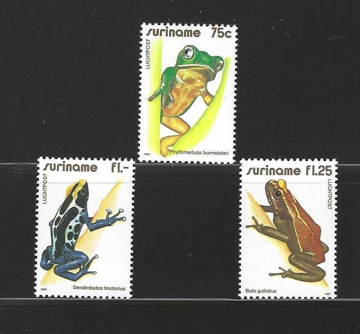 Suriname 951-953 kikkers reptielen 1981 serie pf, Ophalen of Verzenden, Postfris, Dier of Natuur