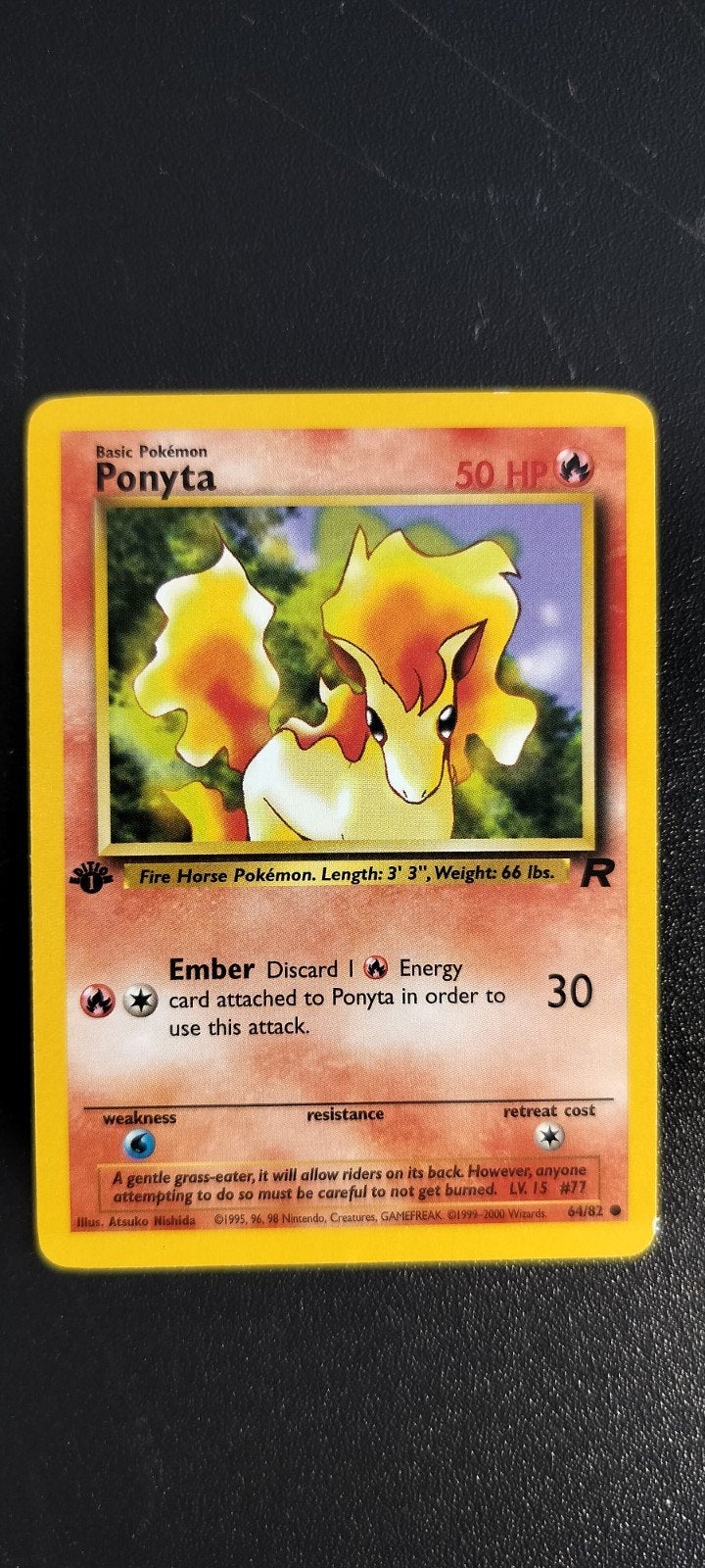 1st edition Rocket Ponyta, Ophalen of Verzenden, Zo goed als nieuw