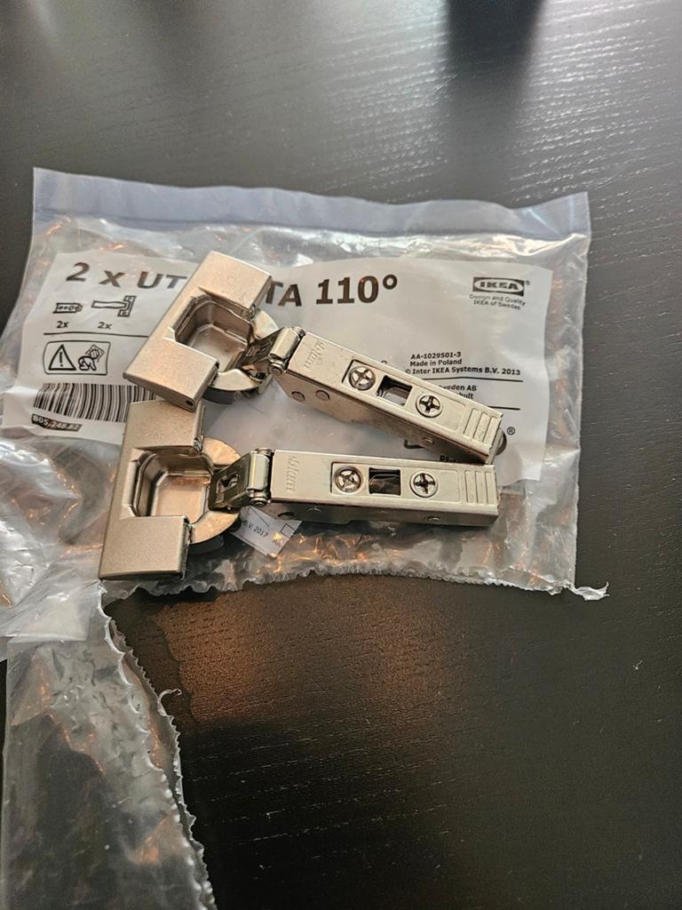 Utrusta ( ikea) scharnieren zonder demping, Doe-het-zelf en Verbouw, Hang- en Sluitwerk, Ophalen of Verzenden, IJzer, Scharnier
