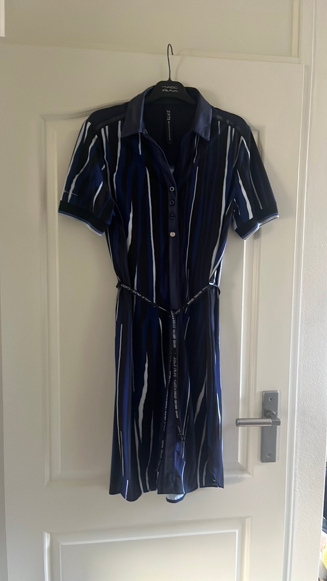 Zip73 midijurkje xl marineblauw zwart wit, Maat 42/44 (L), Nieuw, Onder de knie, Verzenden