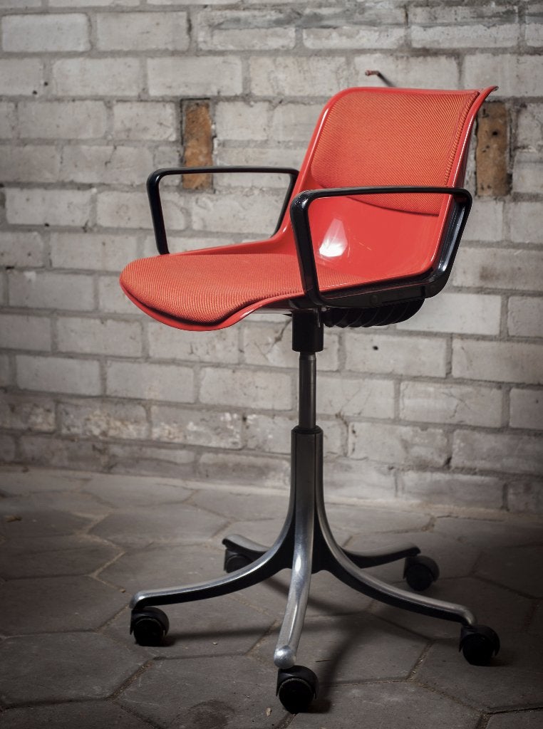 OPKNAPPER Osvaldo Borsani Tecno Modus design bureaustoel, Ophalen, Gebruikt, Rood, Bureaustoel