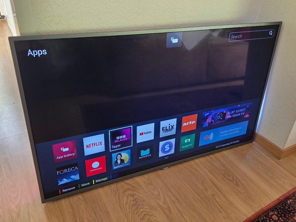 Philips 55 Inch 4K Ambilight Smart TV (Met Muurbeugel), Ophalen, Philips, 50 Hz, Zo goed als nieuw