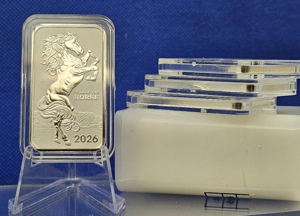 AUSTRALIA TUBE  20 STUKS  RECTANGLE HORSE 2026 ONE OUNCE, Ophalen of Verzenden, Setje, Zilver